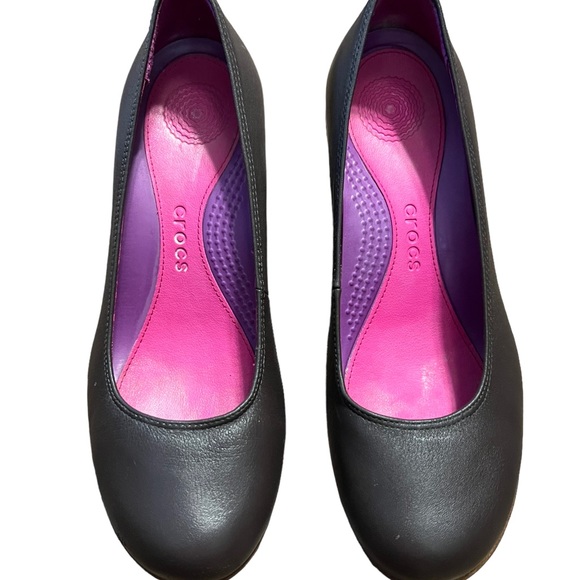 Crocs black Wedge Style Slip On Shoes Size Women’s 7 - Picture 4 of 7